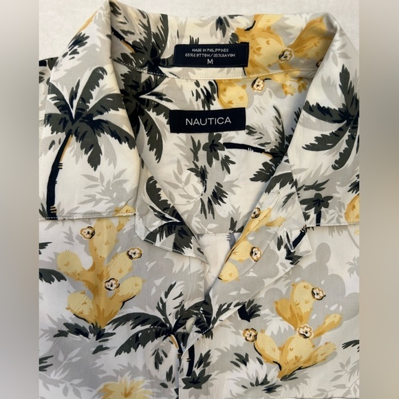 Nautica Aloha Hawaii palm tree tropical men’s shirts Sz-M J5 - Picture 5 of 9